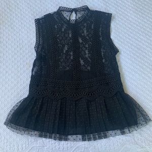 Black Sheer Lace Zara Top (M)